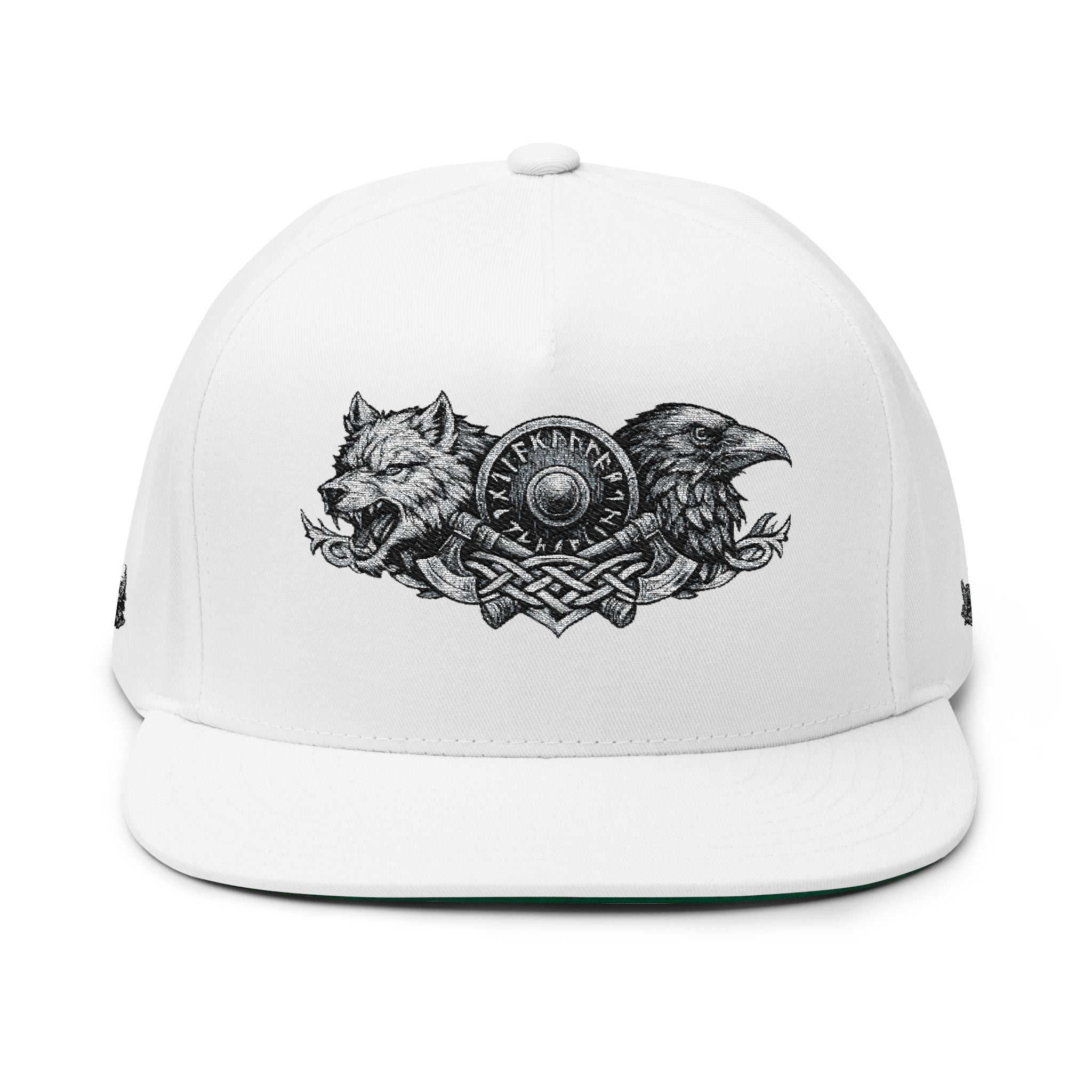 Rune Embroidered Flat Bill Cap