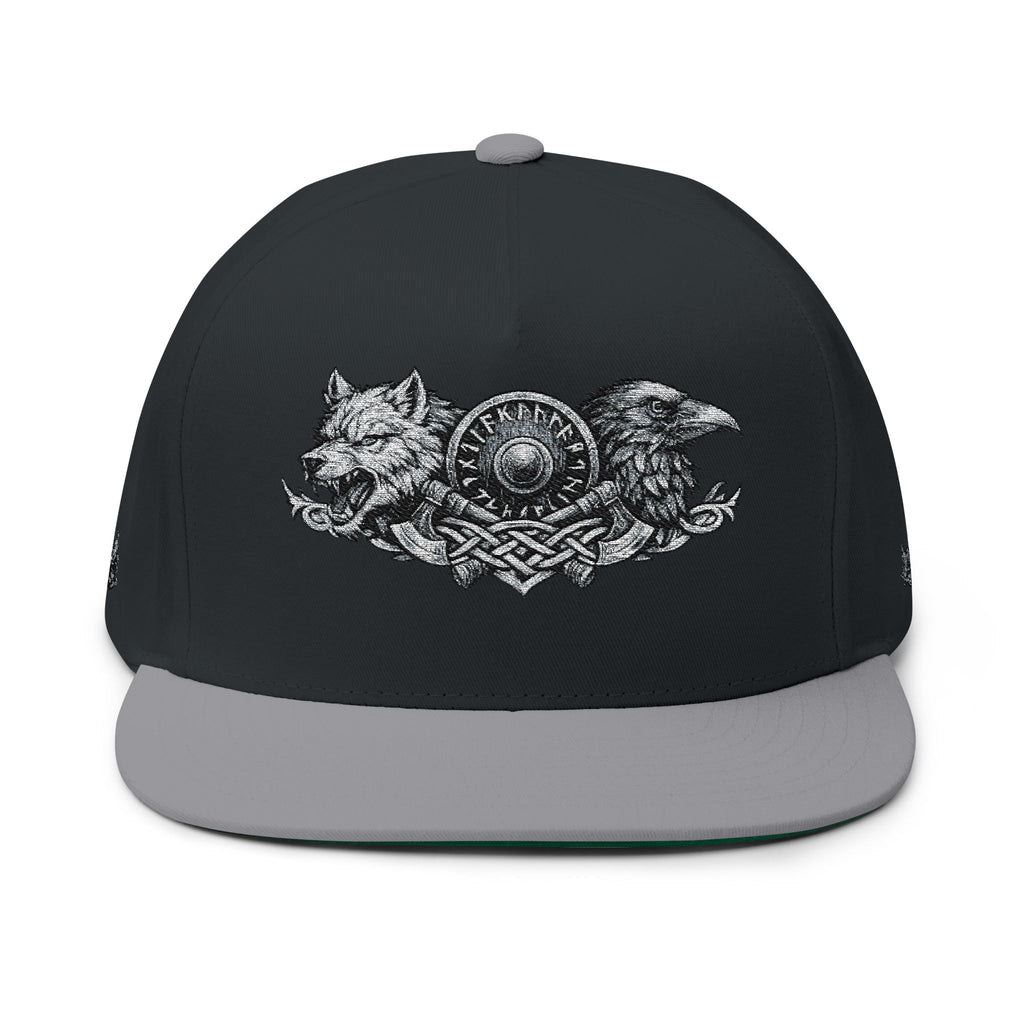 Rune Embroidered Flat Bill Cap