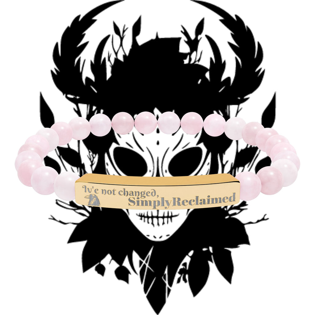 Engraved Natural Stone Bar Bracelet — Custom Inspirational Beaded Bracelet