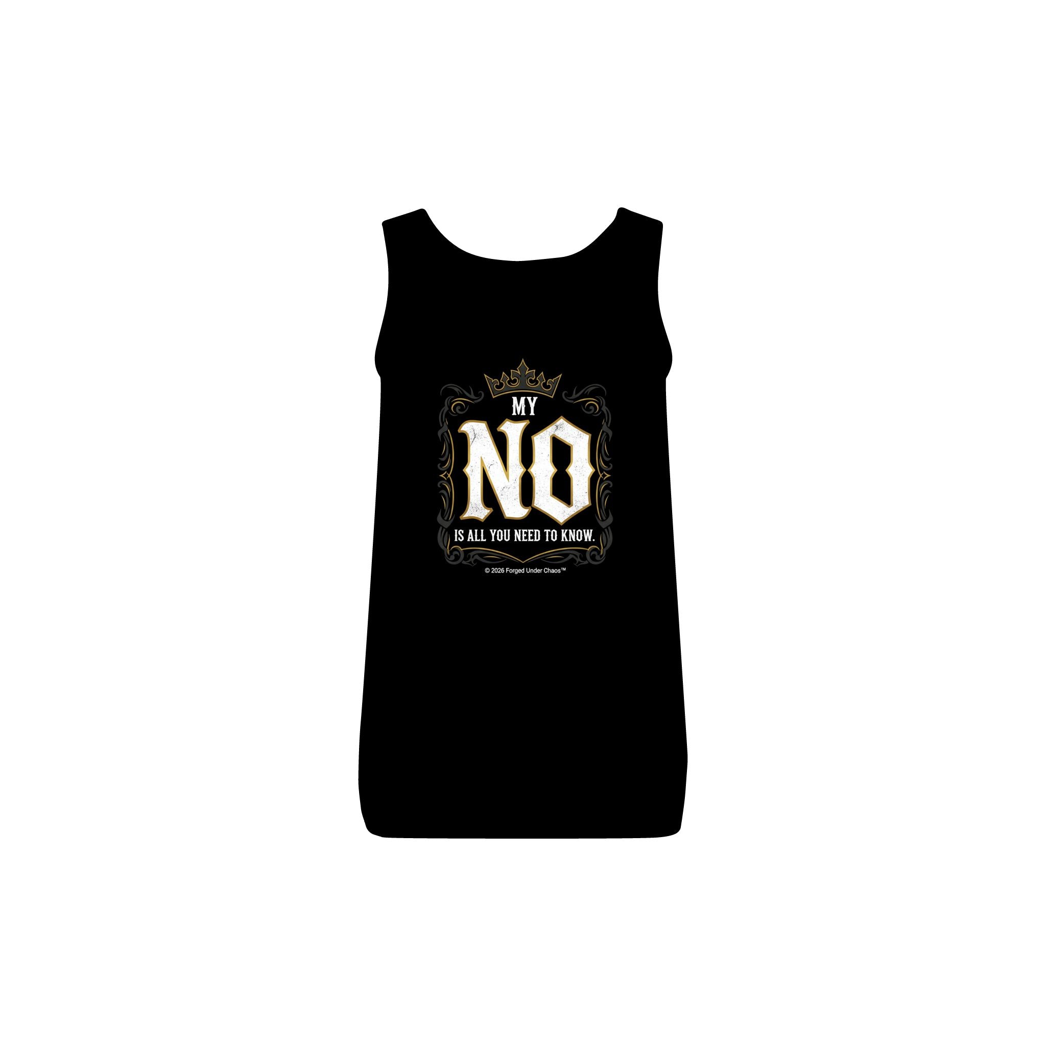 Occult Gold Graphic Tank Top — Witchy Moon & Pentagram Tarot Design