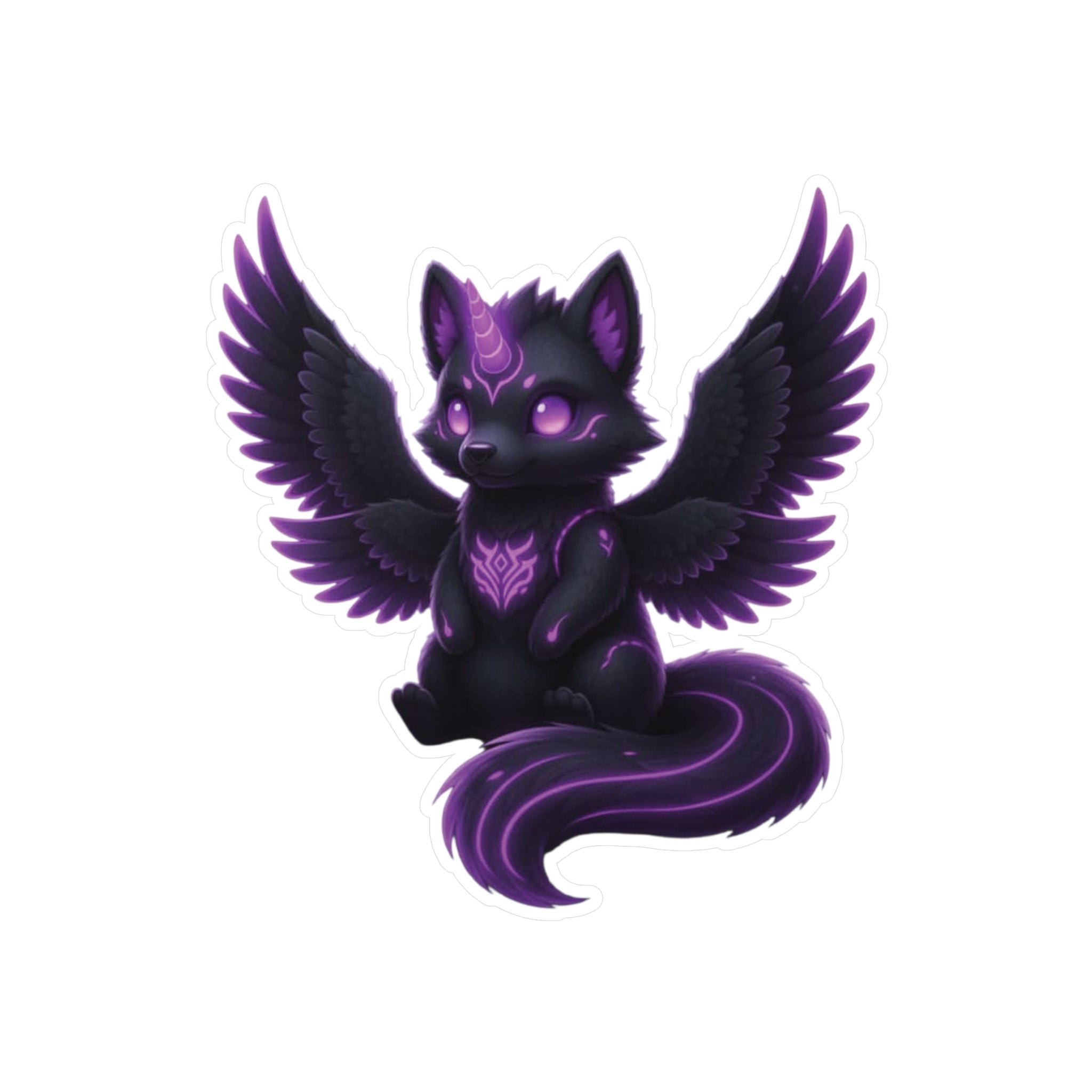 Veroki — Winged Fox Kiss-Cut Sticker | YouNiquez Dark Artz