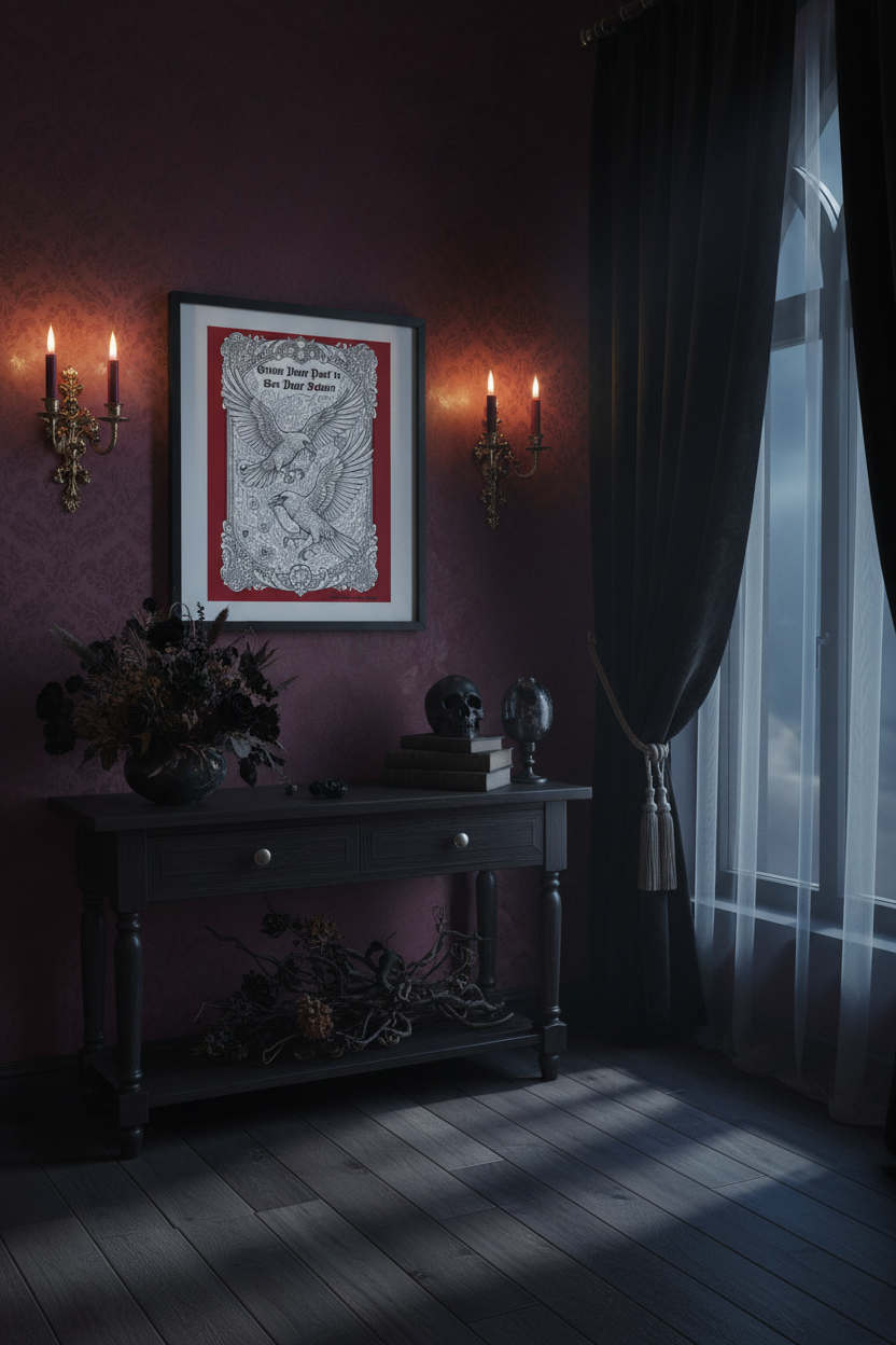 Grieve Your Past — Gothic Deco Room Mockup